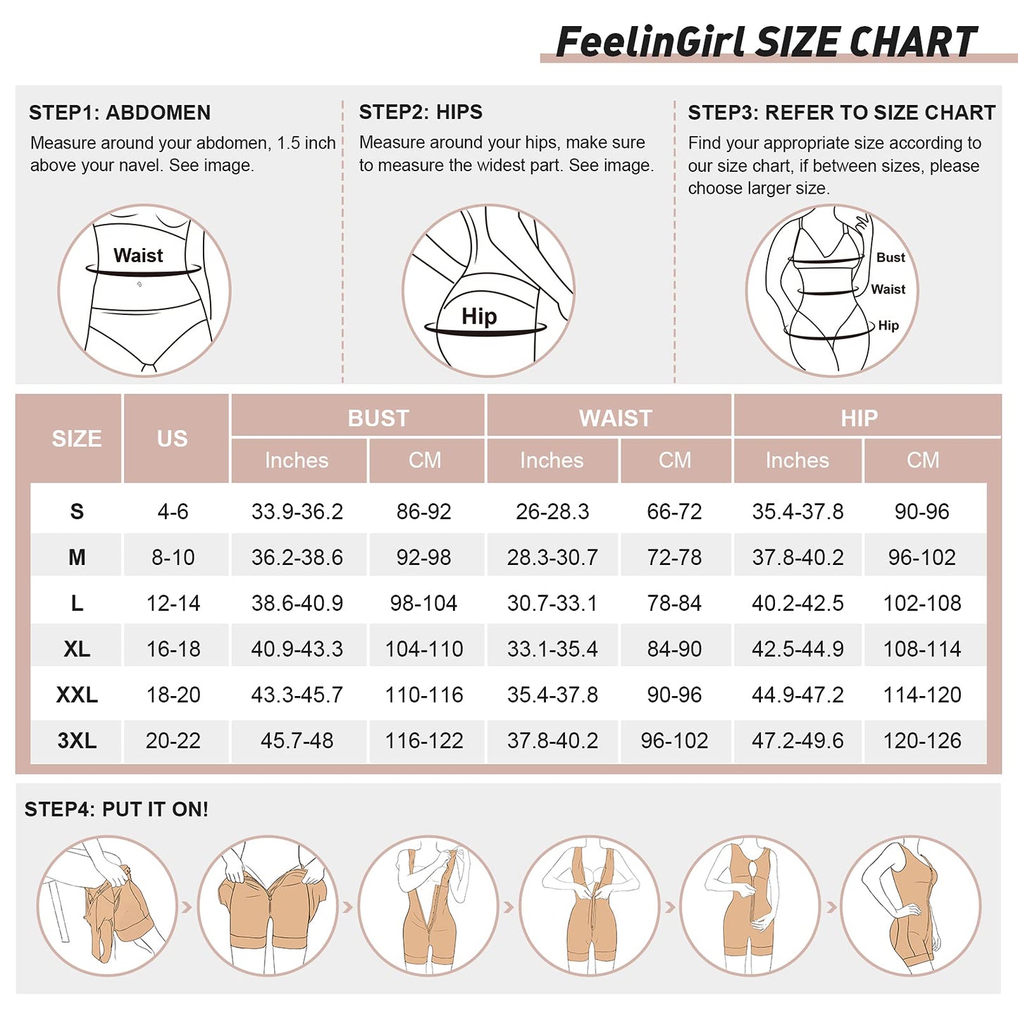 FeelinGirl Shapewear for Women Tummy Control Full Body Shaper Butt Lifter Shapewear Bodysuit Black Small
