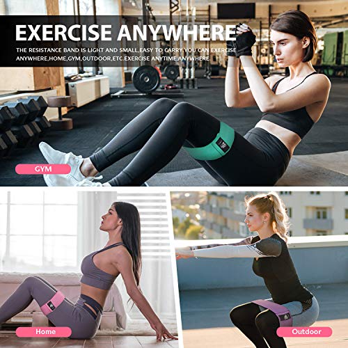 CFX Resistance Bands Set, Exercise Bands with Non-Slip Design for Hips & Glutes, 3 Levels Workout Bands for Women and Men, Booty Bands for Home Fitness, Yoga, Pilates