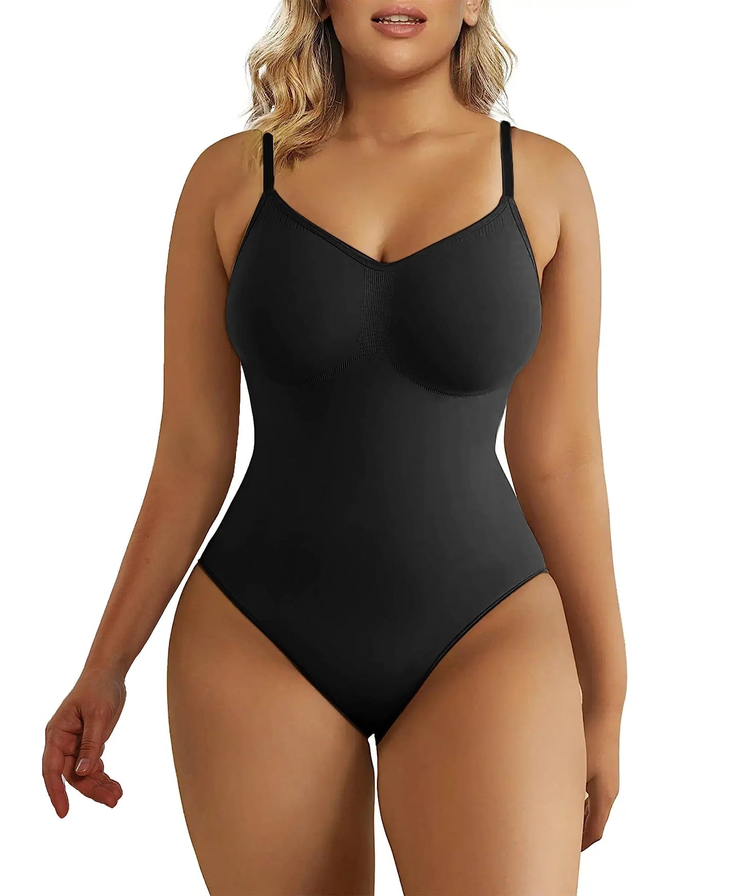 SHAPERX Bodysuit for Women Tummy Control Shapewear Seamless Sculpting Thong Body Shaper Tank Top,SZ5215-Black-XXS/XS